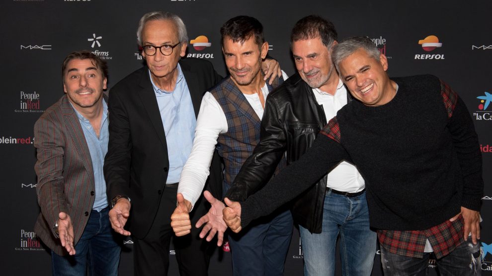 Los protagonistas de la Gala People In Red de este año, durante la presentación.