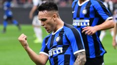 Lautaro Martínez celebra un gol con el Inter de Milán (AFP).