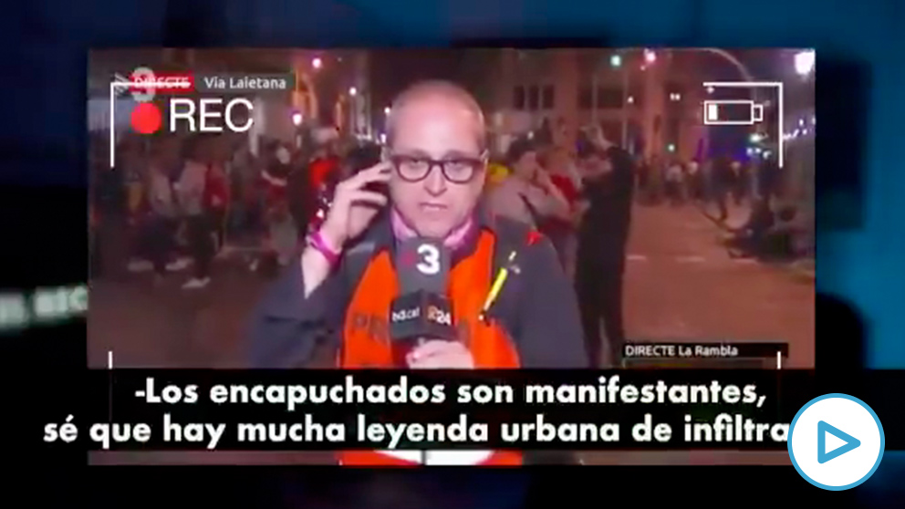 Quico Sallés, colaborador de TV3, desmontando en directo la teoría de los «infiltrados» en los disturbios de Barcelona