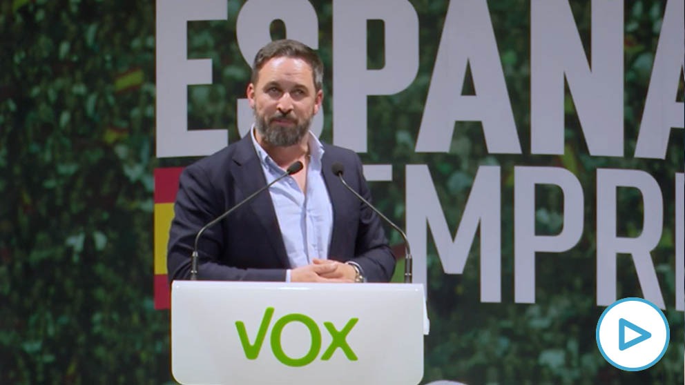 Santiago Abascal en un mitin de Vox.