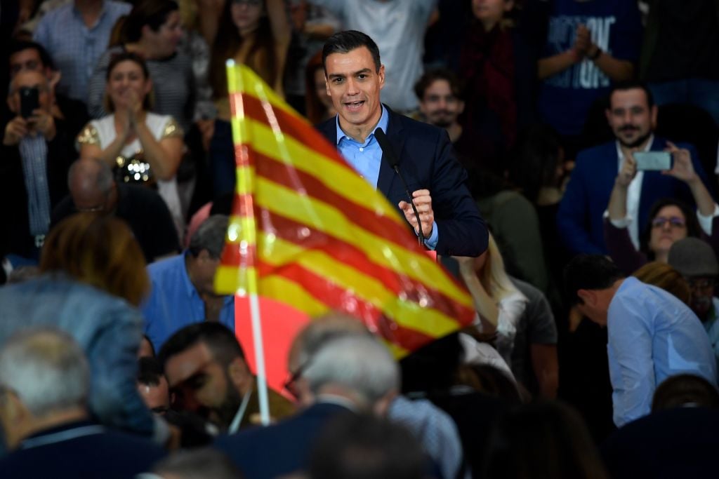 Pedro Sánchez en un acto en Barcelona @Getty