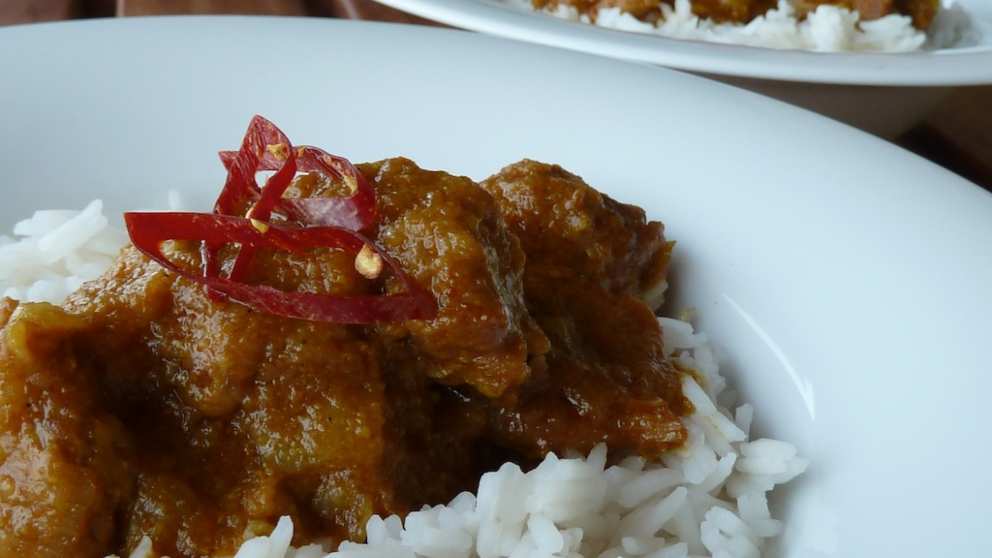 Receta de Tiras de pechuga de pollo al curry rojo