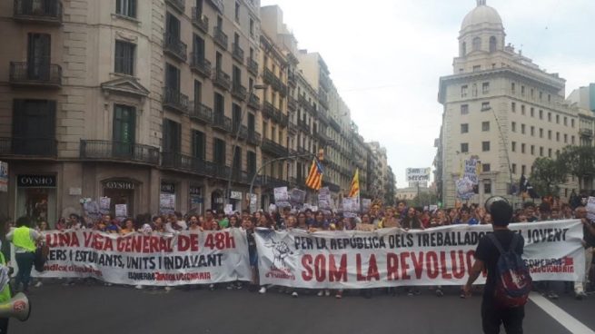Manifestación de estudiantes en Barcelona.