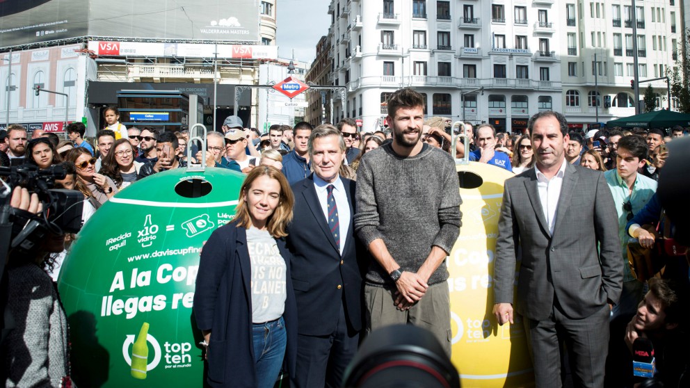 Piqué, durante el acto celebrado este jueves en Madrid. (EFE)