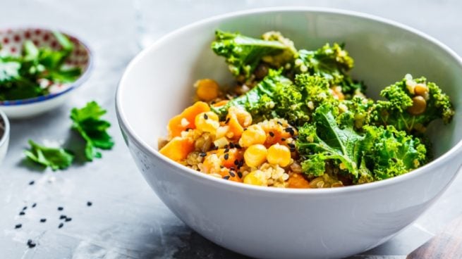 Receta de ensalada de boniato y lentejas