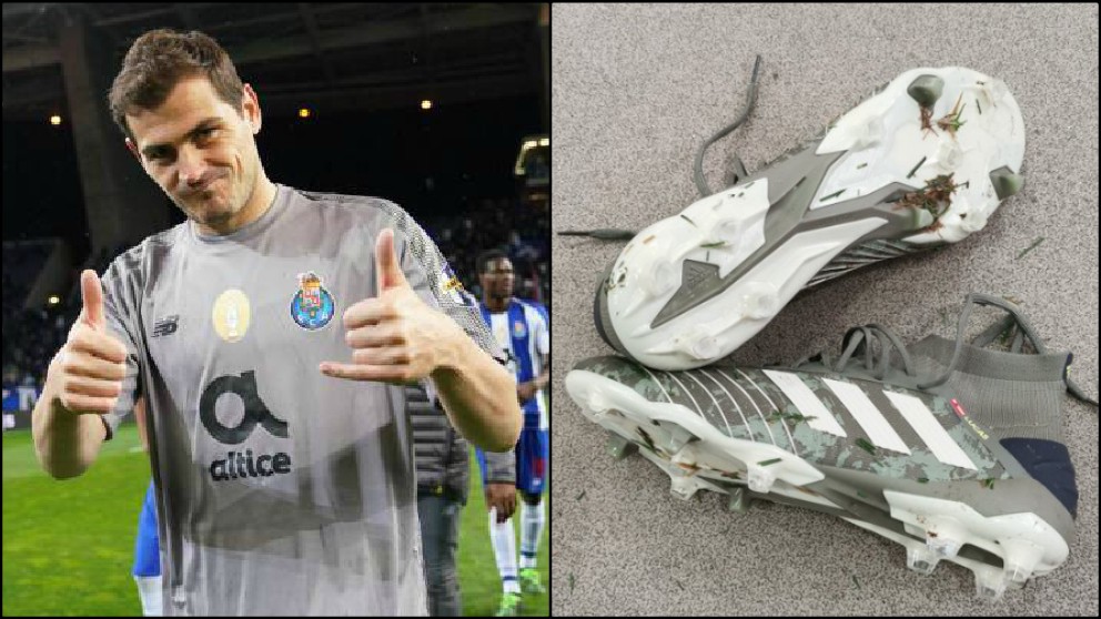 Iker Casillas publica una imagen de sus botas en redes sociales.