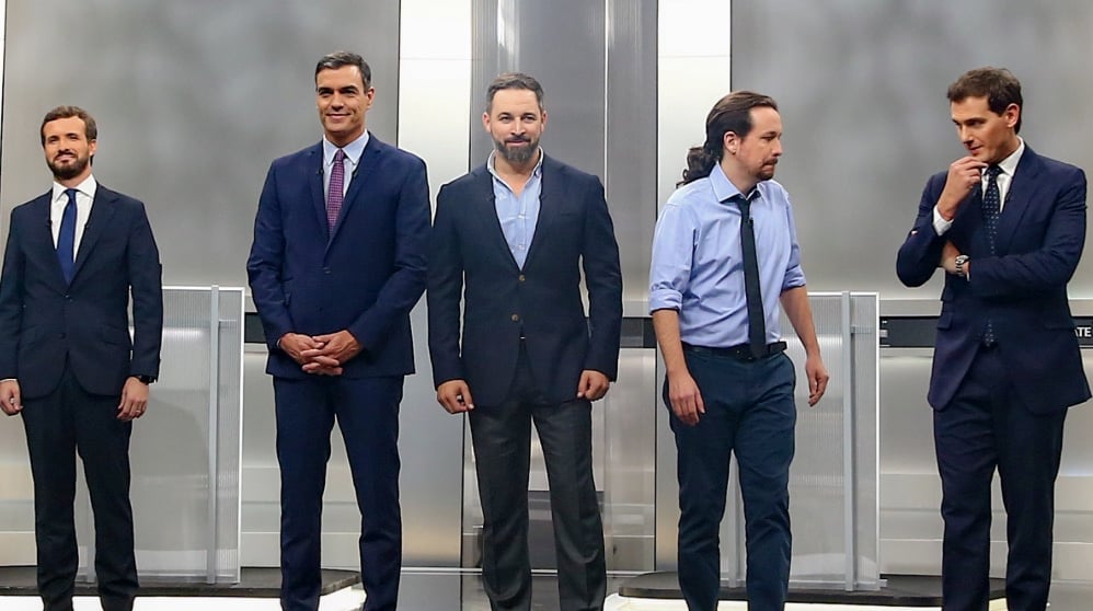 Los candidatos a presidente del Gobierno en el debate de la Academia de la TV. (Foto. Europa Press)