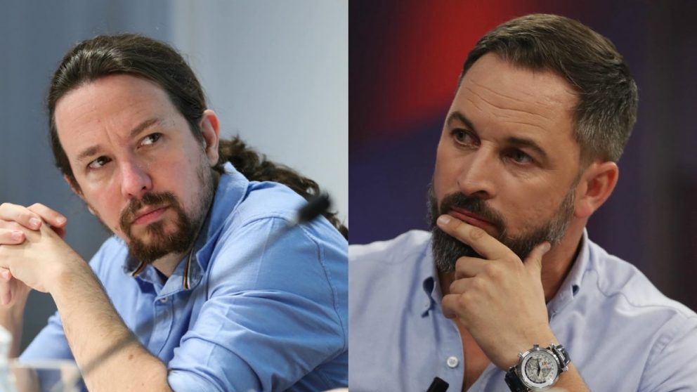 Pablo Iglesias y Santiago Abascal, líder de Podemos y VOX, respectivamente.