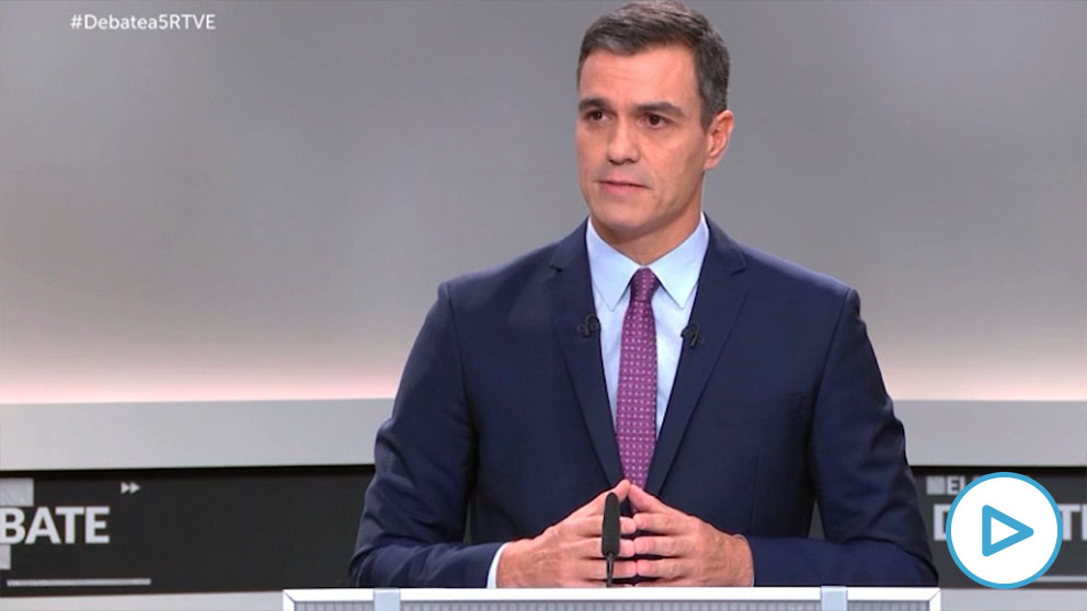 Pedro Sánchez en el debate electoral del 10-N.