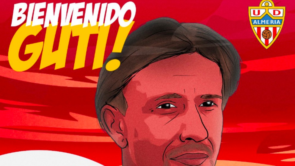 El Almería anuncia el fichaje de Guti como nuevo entrenador.