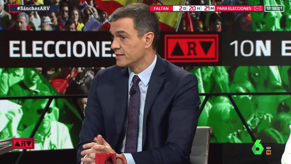 Pedro Sánchez, presidente del Gobierno en funciones, durante su entrevista en el programa ‘Al Rojo Vivo’ de La Sexta.
