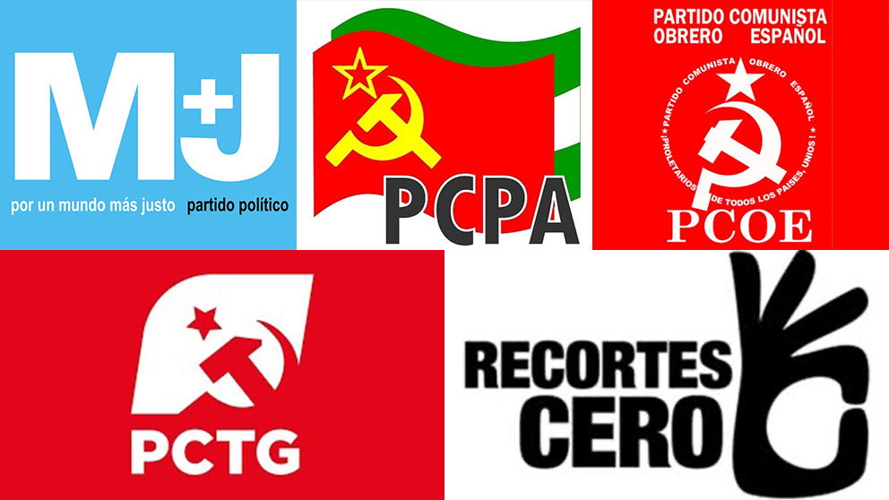 Los logos de los partidos comunistas que se presentan en Córdoba.