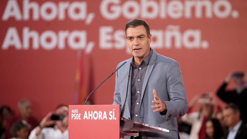Pedro Sánchez en un mitin de partido. Foto: Europa Press
