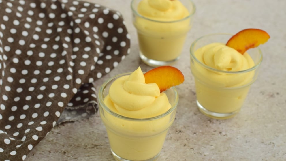 Receta de pudin de melocotón
