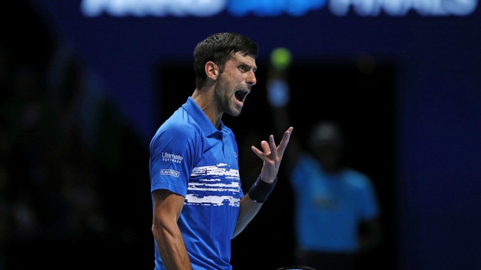 Djokovic, en su partido con Berrettini. (Getty)