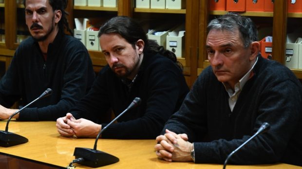 Pablo Iglesias junto a Enrique Santiago, líder del PCE. (Foto. Podemos)