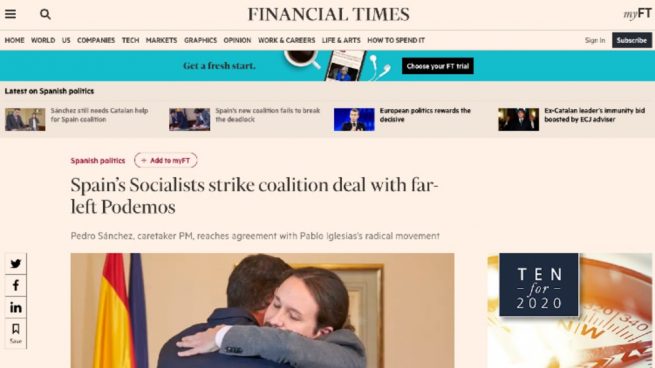 Los grandes diarios financieros globales definen al socio de Sánchez: extrema izquierda y populista