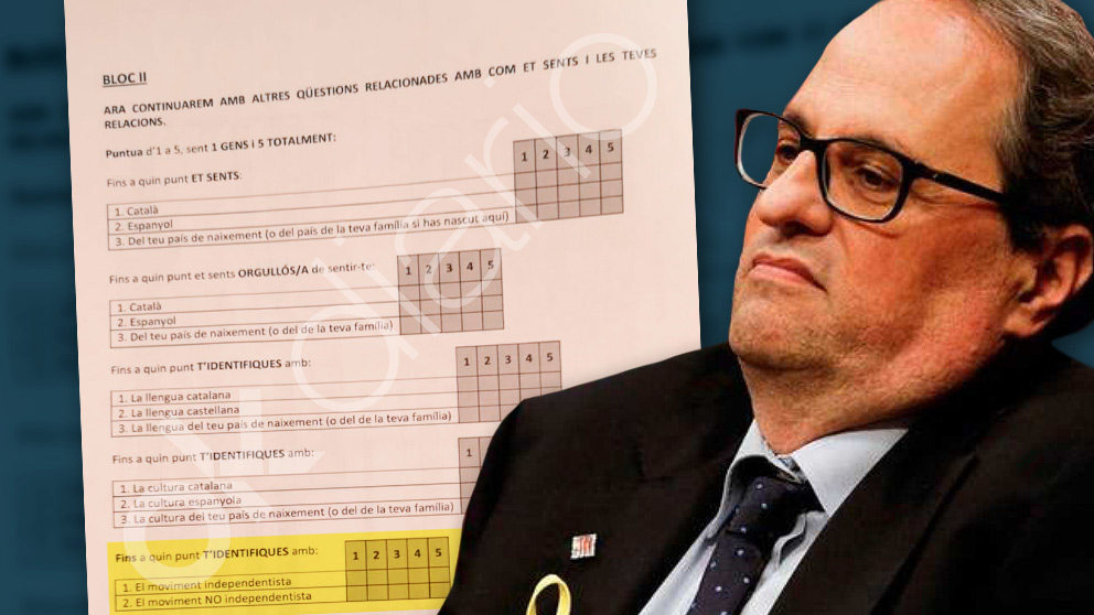 Torra envía un test a los colegios sobre ideología