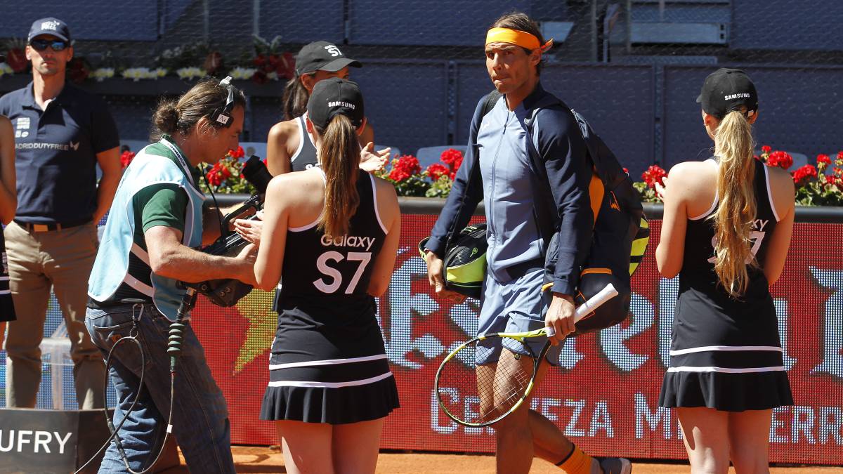 Rafa Nadal, en el Masters de la Caja Mágica, donde se jugará la Copa Davis. (AFP)