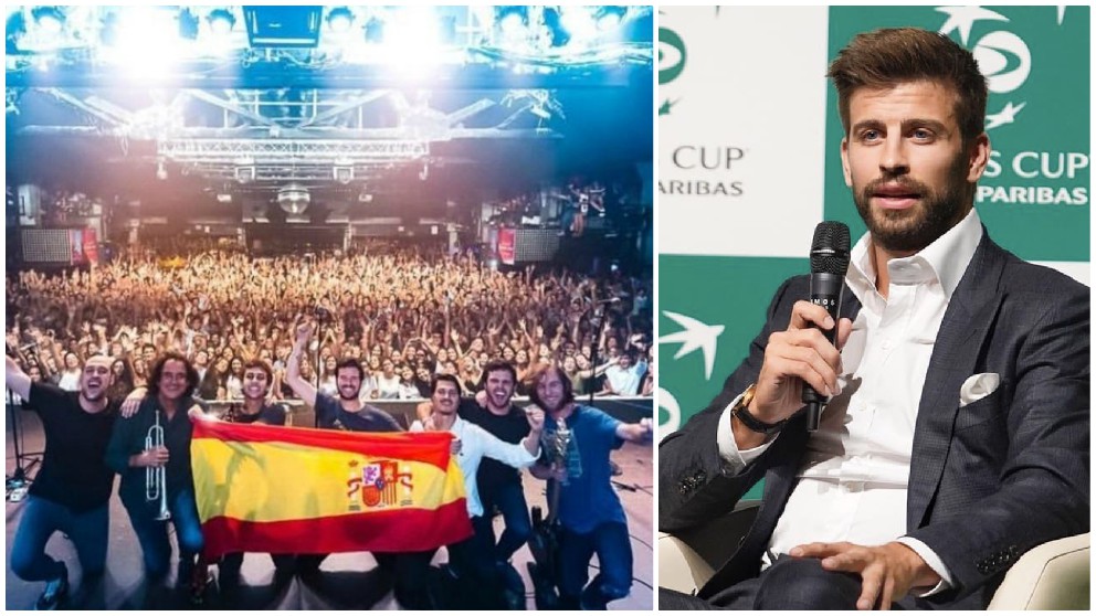 Taburete sacó una bandera de España en su último concierto en Barcelona.