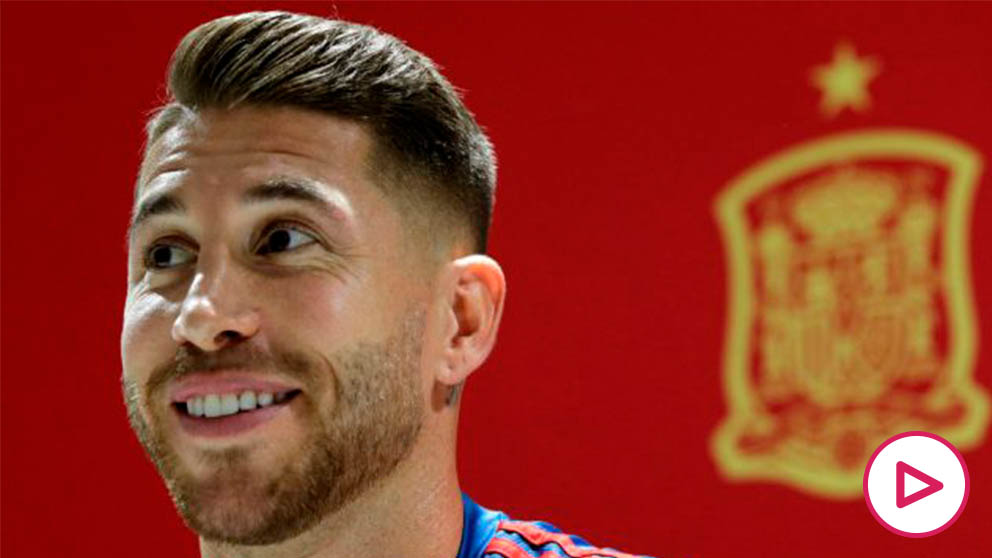 Sergio Ramos, durante una rueda de prensa. (EFE)