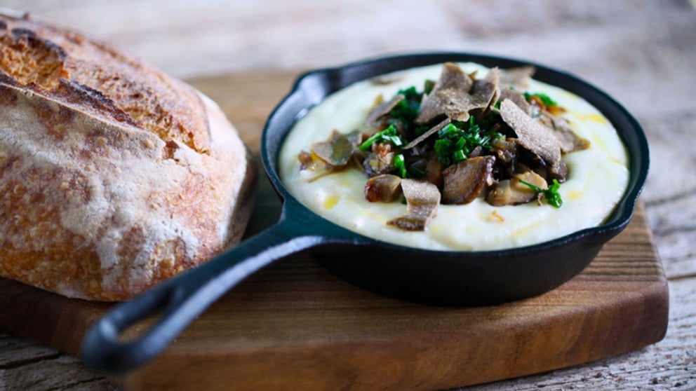 Puré de chirivía con champiñones