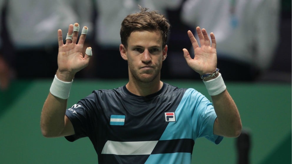 Diego Schwartzman celebra su victoria ante Garín. (Alberto Simón)