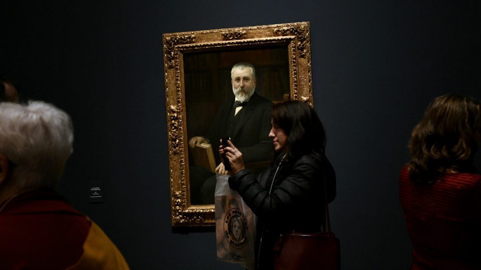 Retrato de Benito Pérez Galdós expuesto en la Biblioteca Nacional. (Ep)