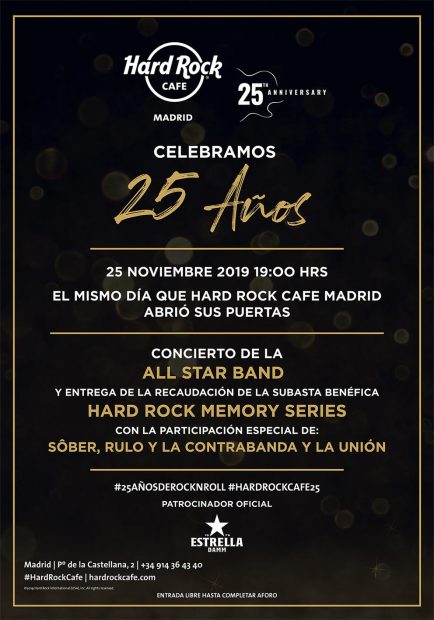 25 aniversario de Hard Rock Cafe en Madrid. 