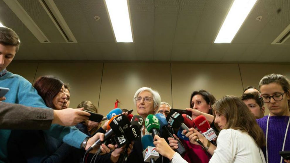 La Fiscal General del Estado, María José Segarra, hoy en Barcelona. (Efe)