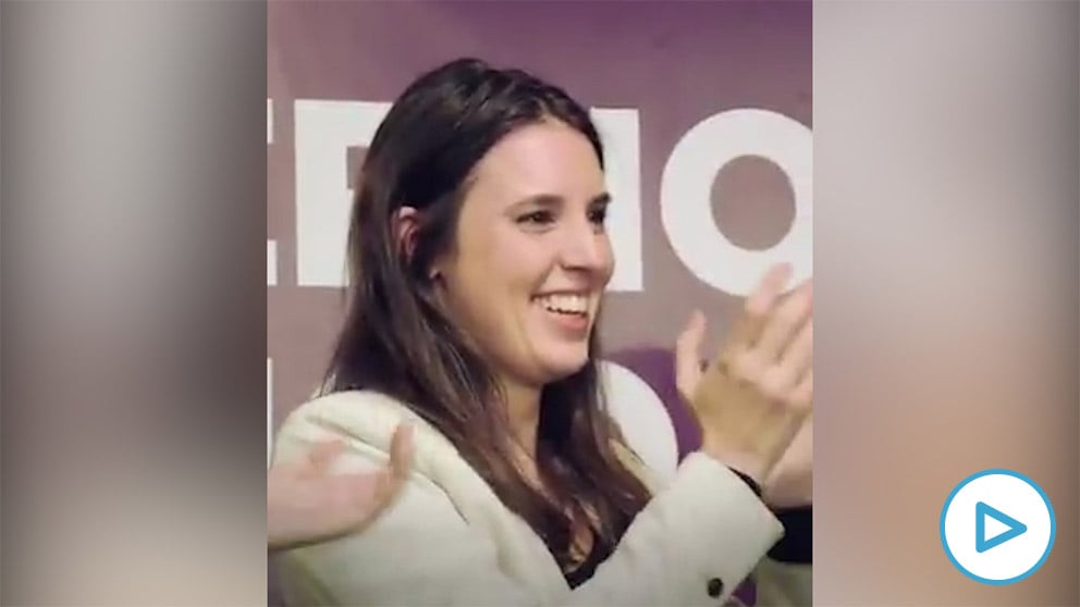 Irene Montero en un acto de Podemos