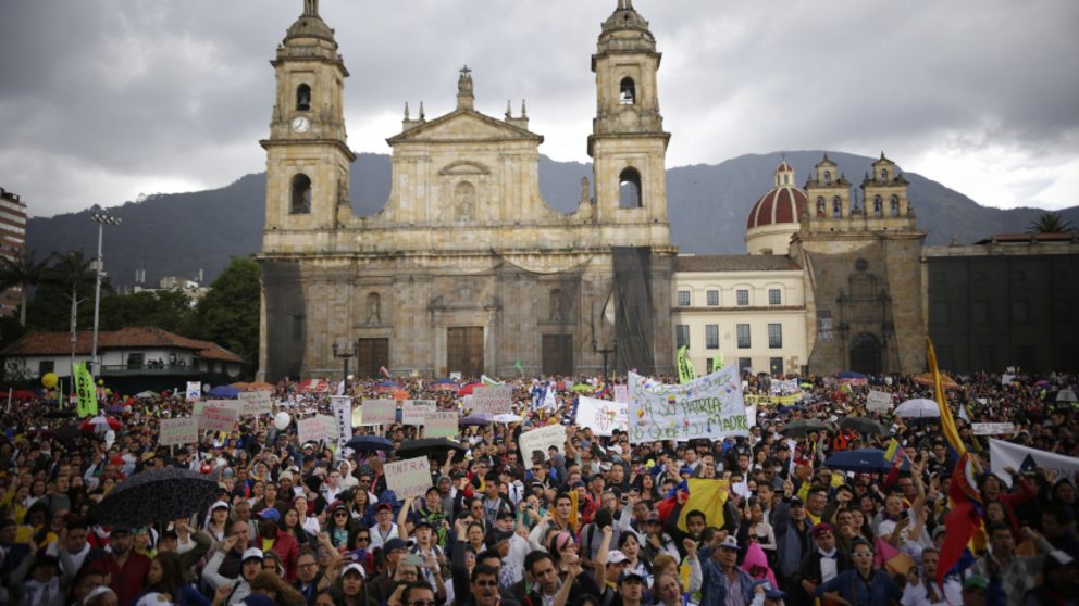 Masiva manifestación en Colombia. Foto: EP