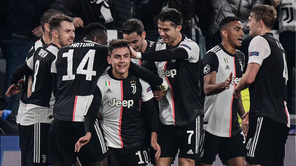 Los jugadores de la Juventus celebran el gol contra el Atlético en la Champions League. (AFP)