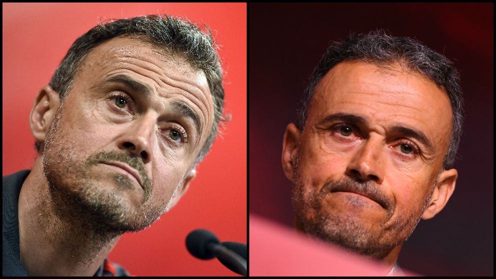 El rostro de Luis Enrique en su penúltima rueda de prensa y en la de este miércoles. (AFP)