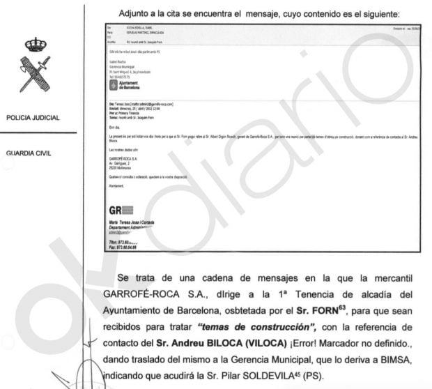 El tesorero de Convergència envió a un constructor a reunirse con Forn para que le adjudicara obras públicas Documento1-620x558