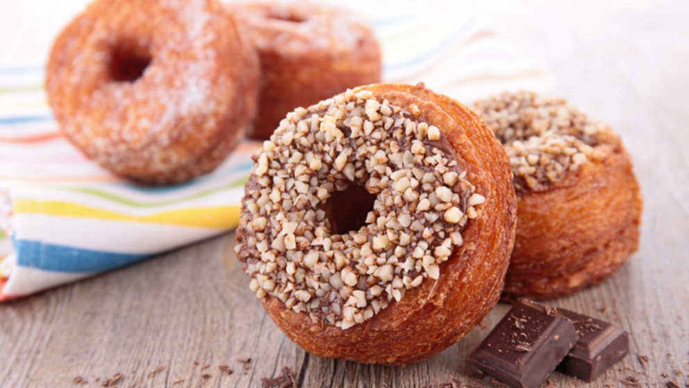 Donuts veganos rellenos de chocolate