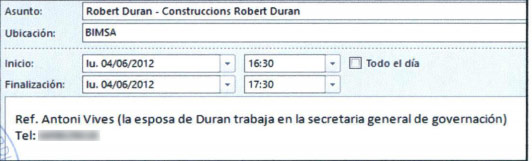 Cita de Antoni Vives y el empresario Robert Durán.