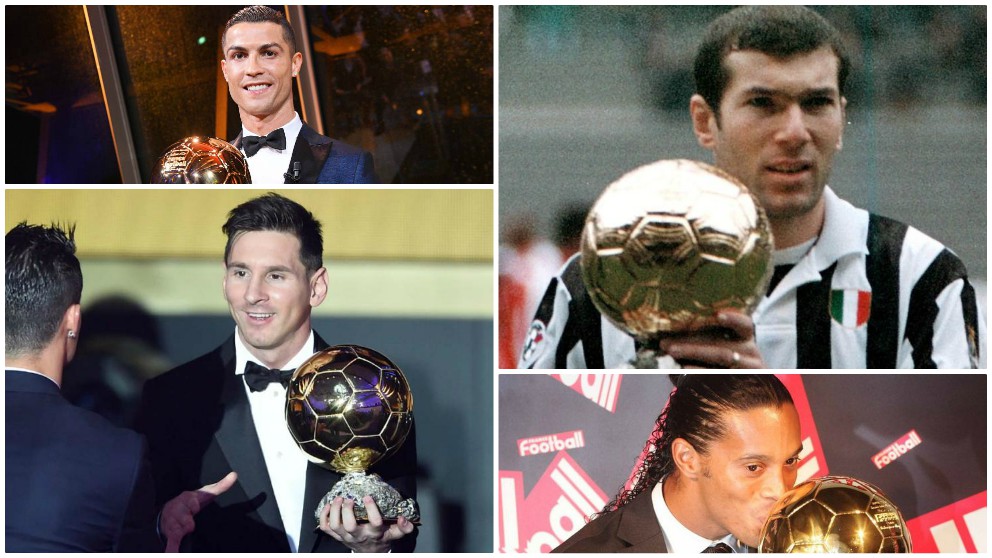 Messi, Cristiano, Zidane o Ronaldinho, ganadores del Balón de Oro.