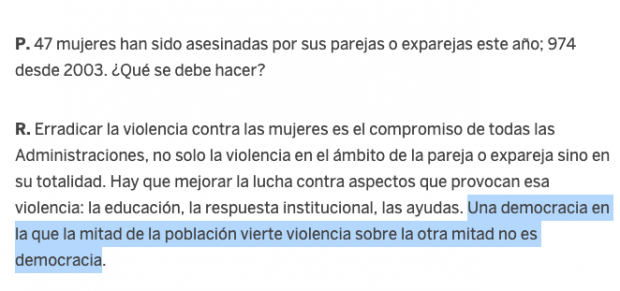 La nueva presidenta del Senado dice que en España «no hay democracia» porque los hombres «ejercen la violencia» sobre las mujeres
