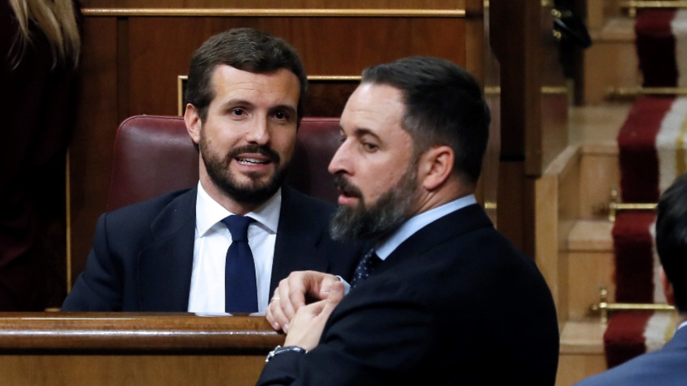 Pablo Casado y Santiago Abascal. Foto: EP