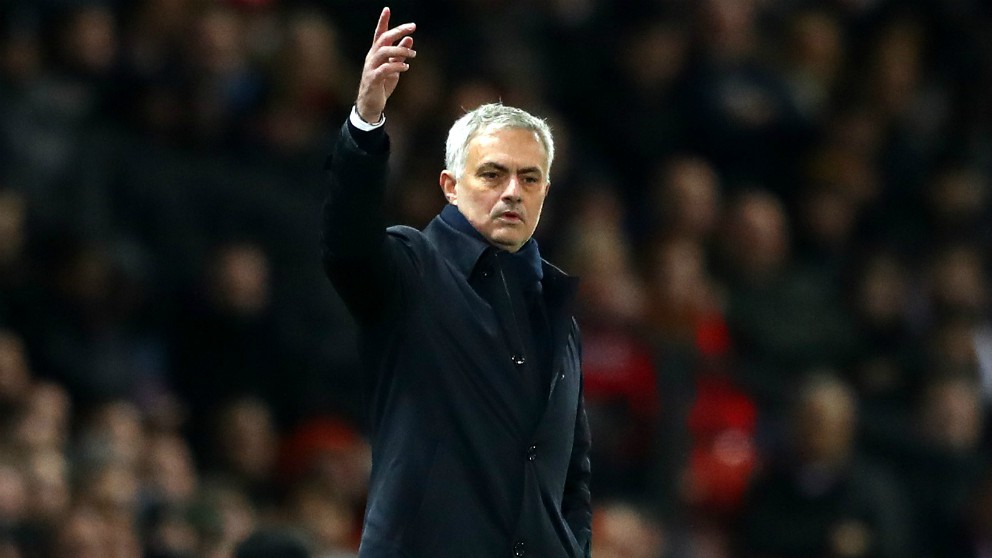 Mourinho, durante el United – Tottenham. (Getty)