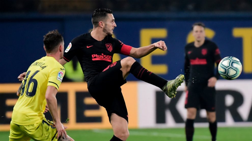 Koke Resurrección ante el Villarreal. (AFP)