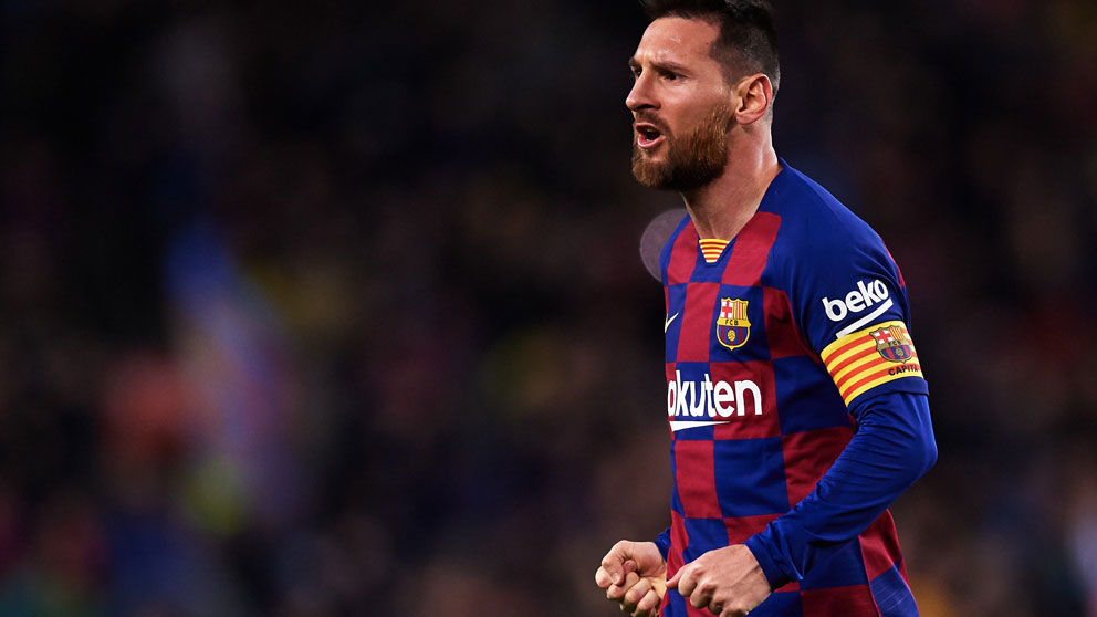 Messi, durante un partido del Barcelona. (AFP)