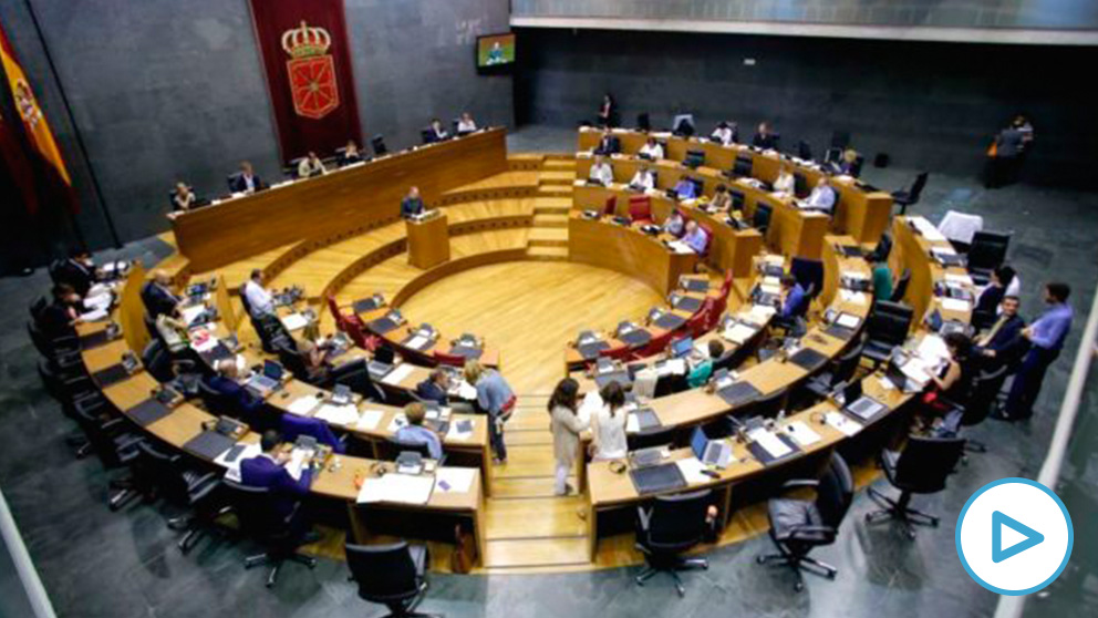 El Parlamento de Navarra durante un Pleno. (Foto: Twitter)