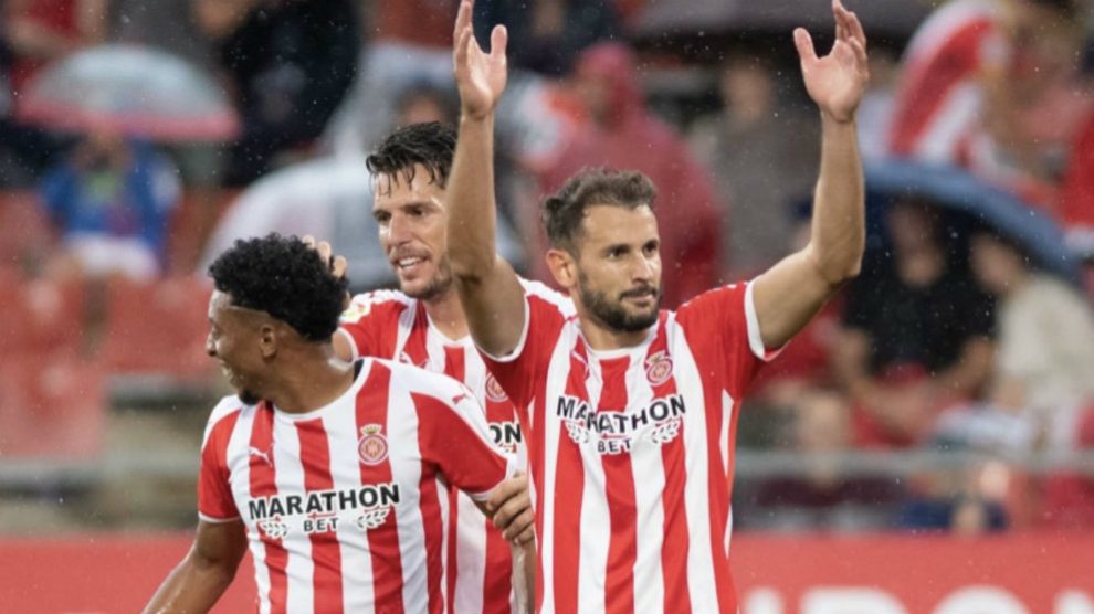Cristhian Stuani celebra un gol con el Girona (@CristhianStuani)