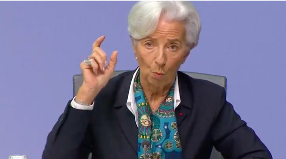 Christine Lagarde, en su primera rueda de prensa como presidenta del BCE.