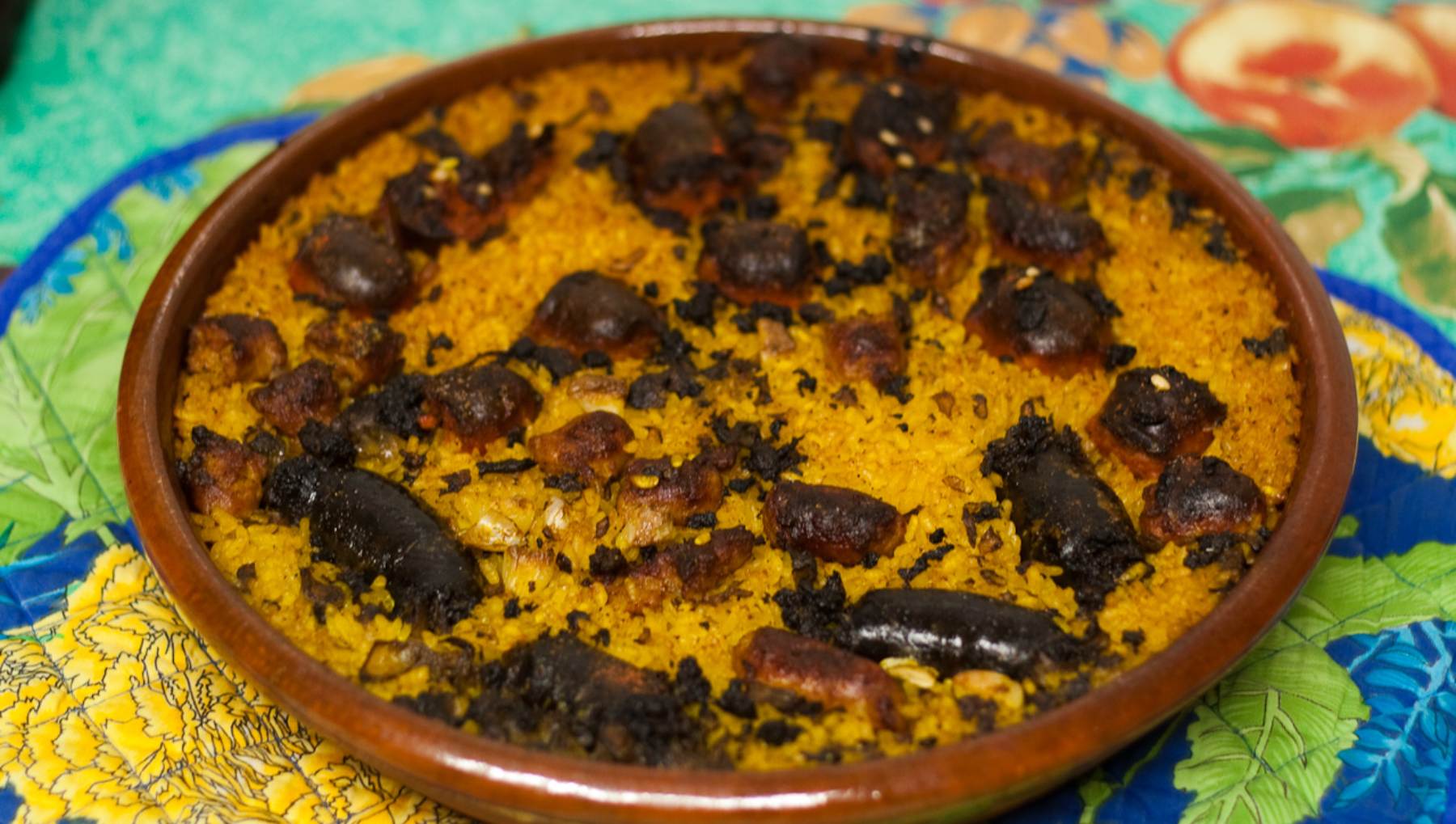 Risotto de higos con morcilla