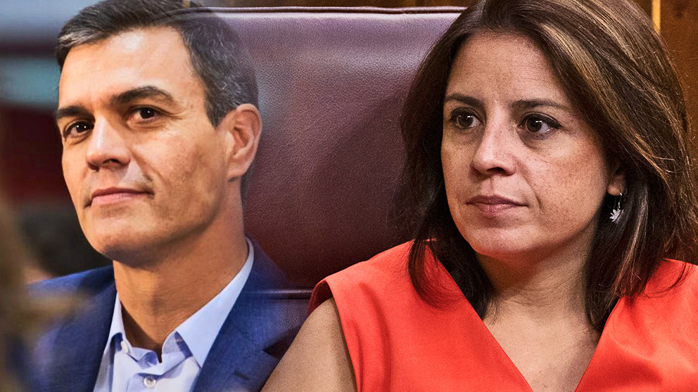 La vicesecretaria del PSOE Adriana Lastra junto a Pedro Sánchez.