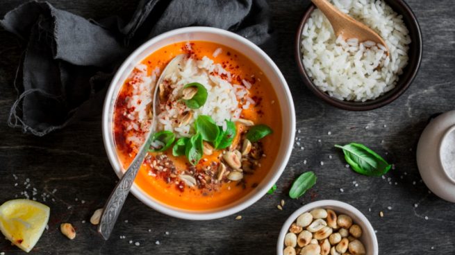 Receta de sopa de arroz con calabaza