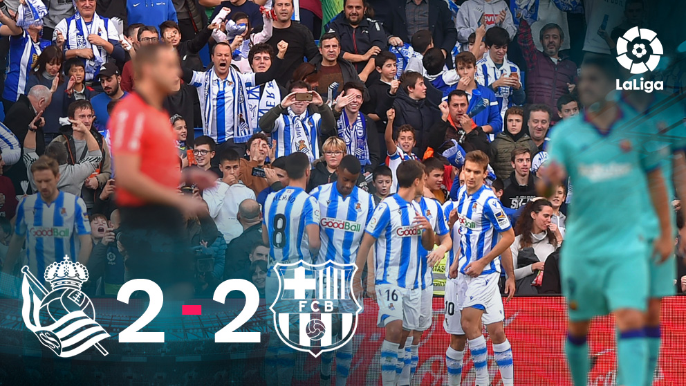 La Real Sociedad y el Barcelona firmaron un empate a dos en Anoeta.